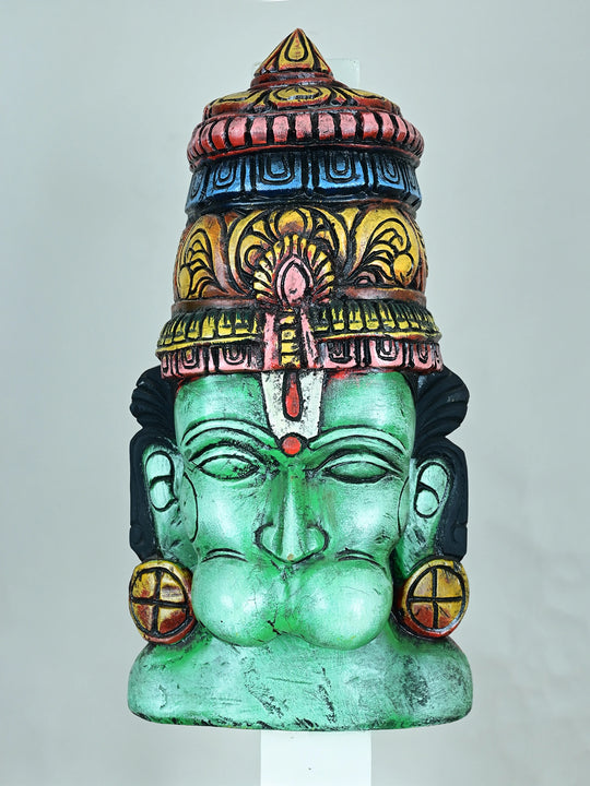 The powerful Hanuman wooden face mask