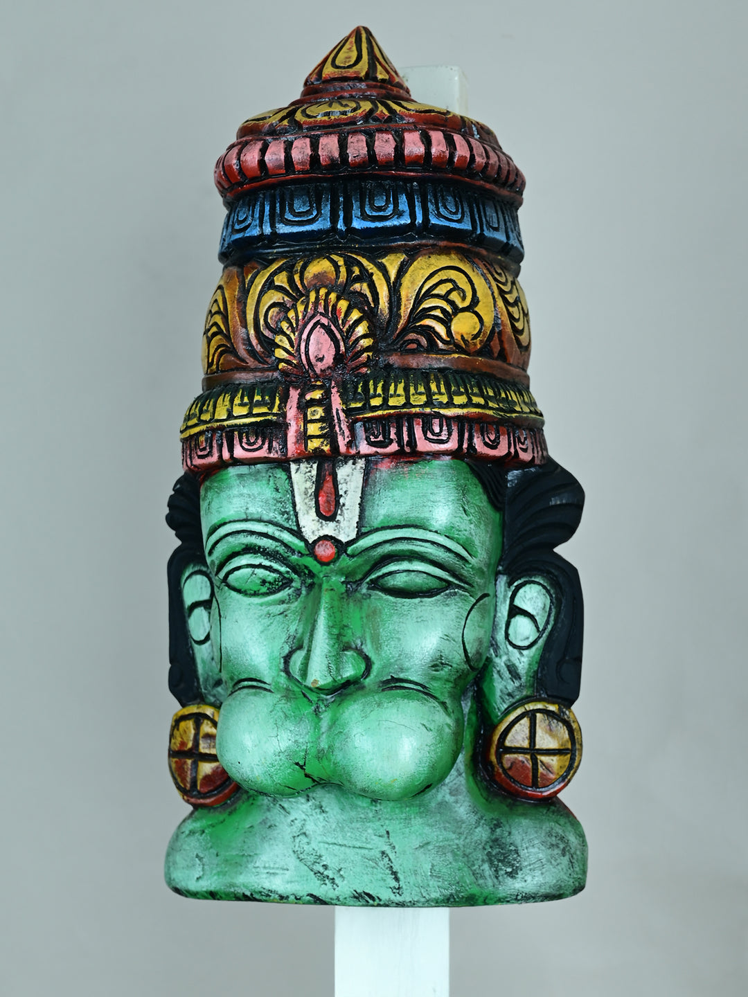The powerful Hanuman wooden face mask-18"