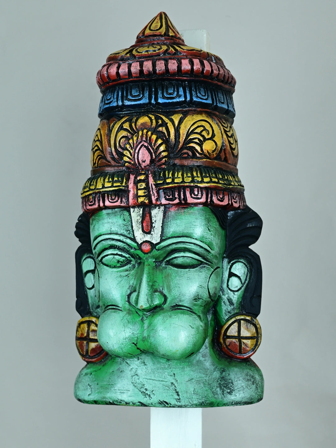 The powerful Hanuman wooden face mask-18"