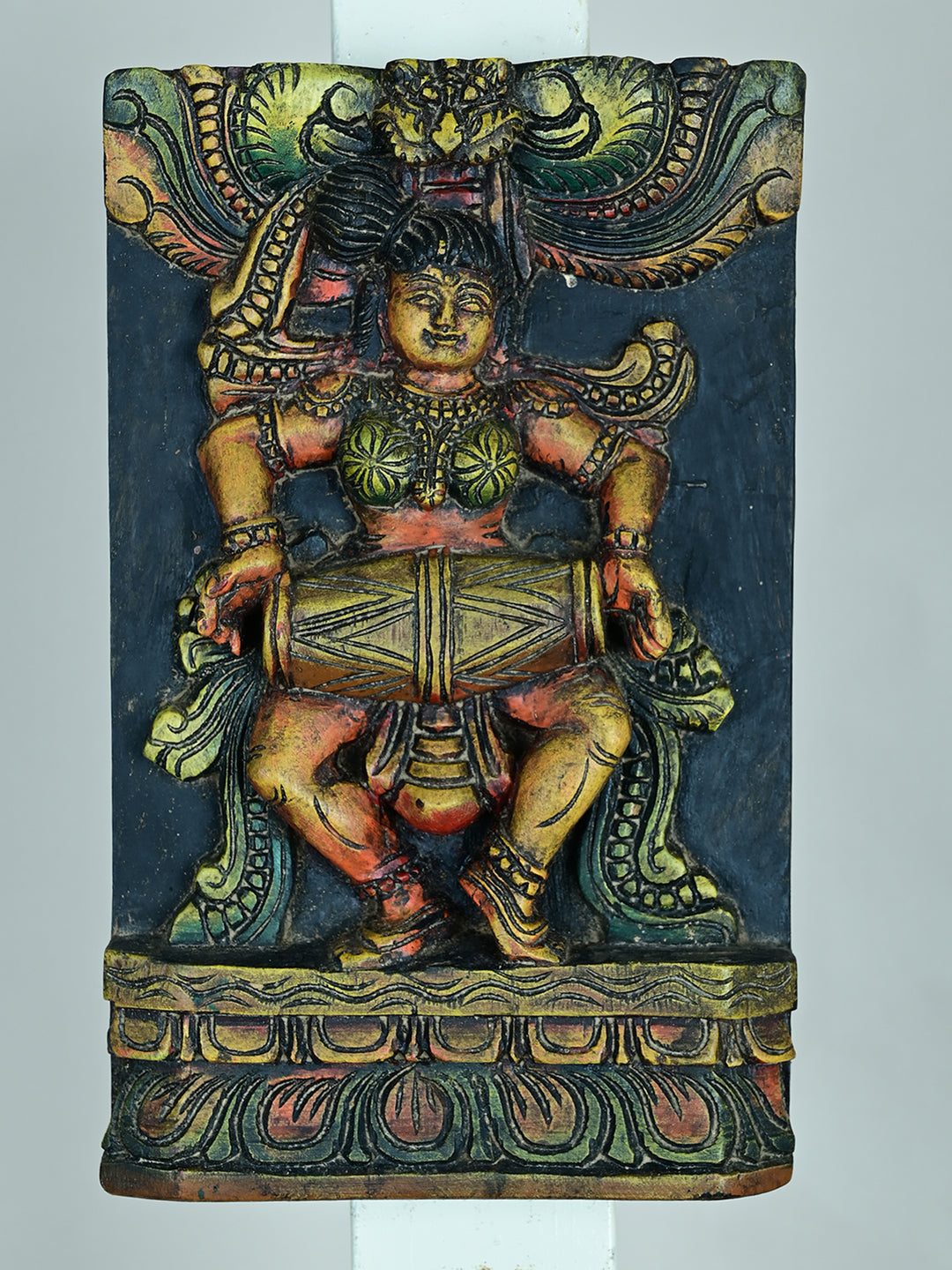 wooden Apsara multicolour panel