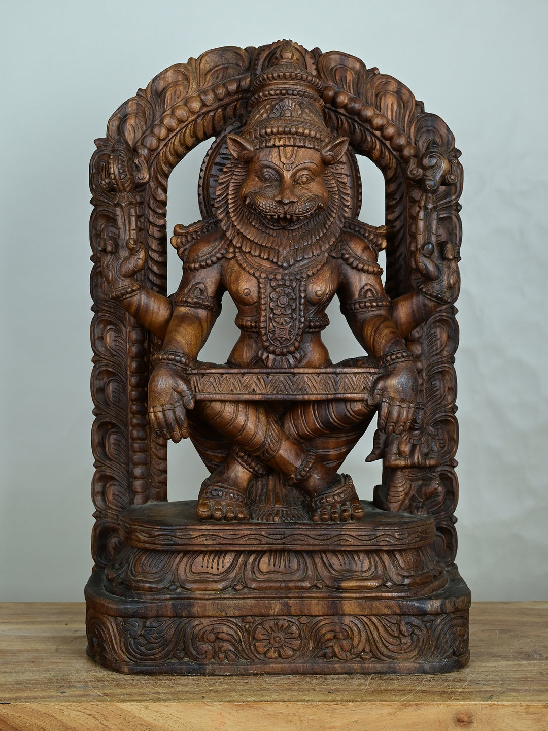 Narasimha Deva Idol in Wood