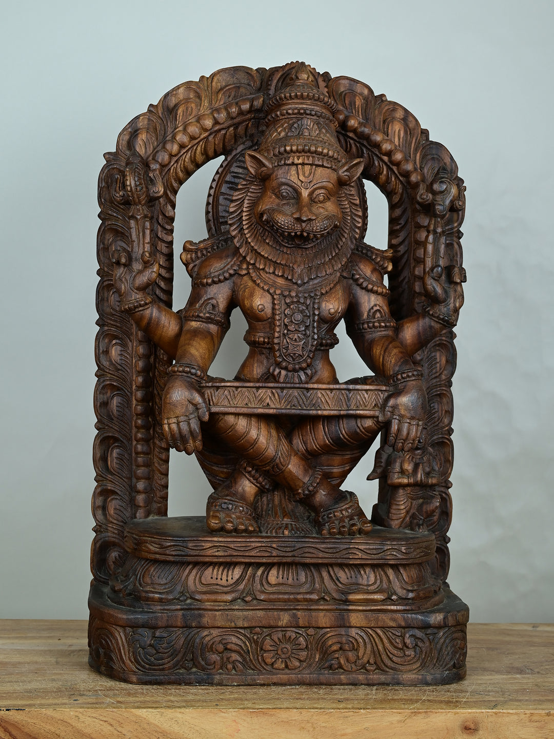 Narasimha Deva Idol in Wood