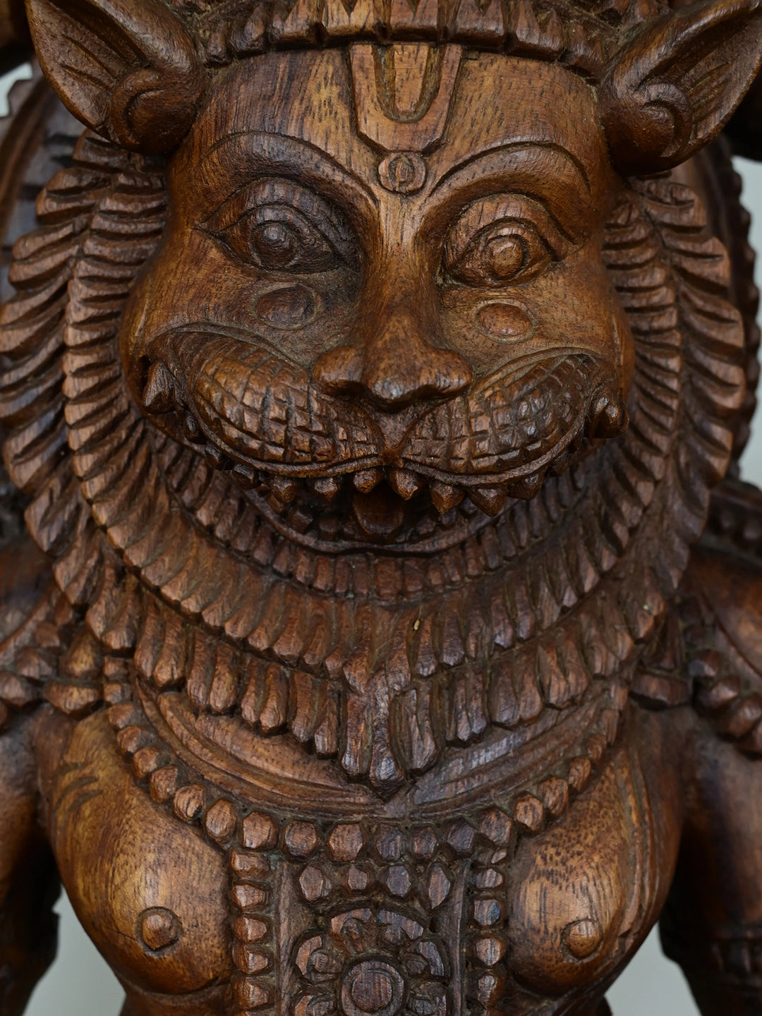 Narasimha Deva Idol in Wood-26"