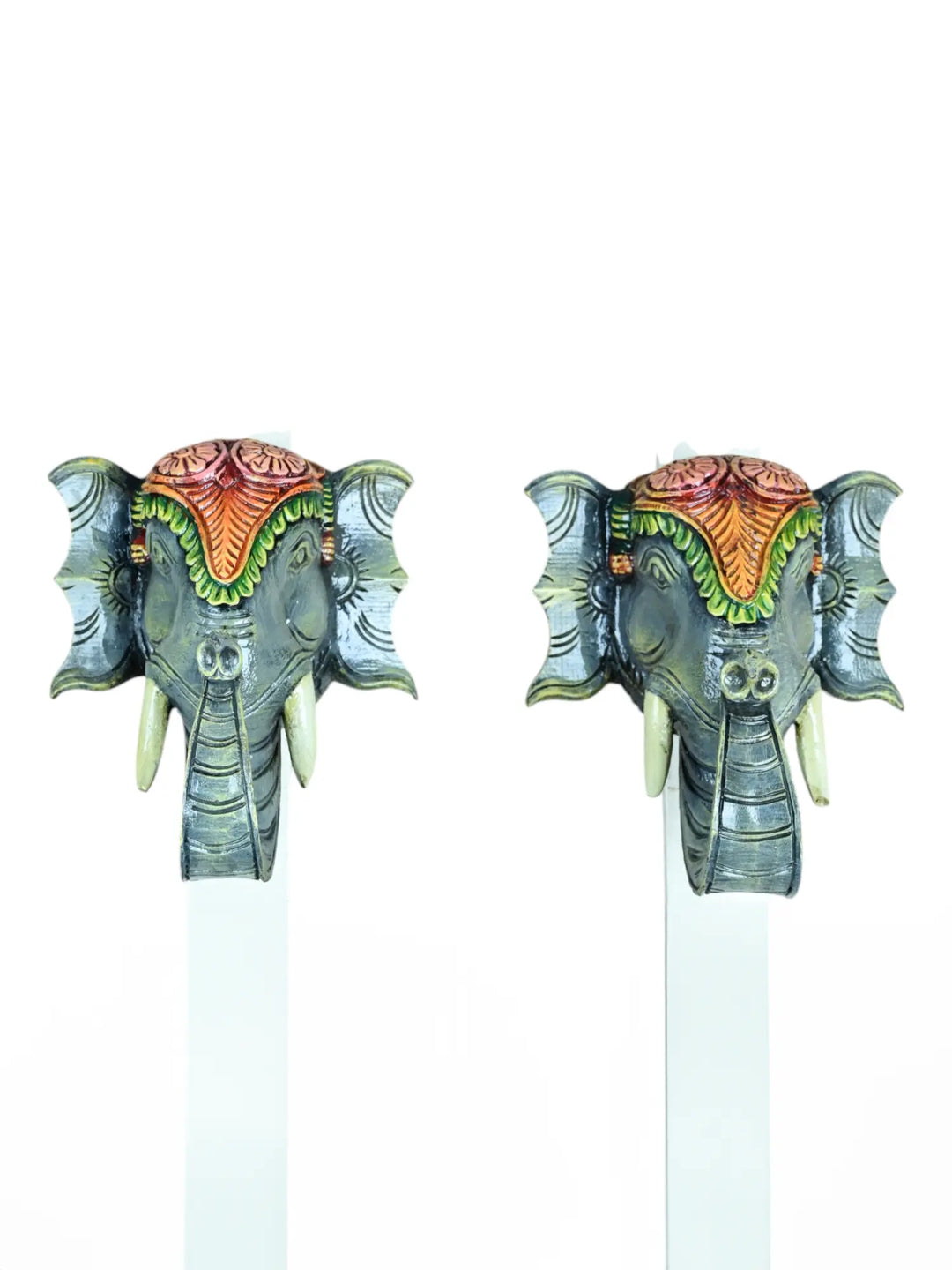 Paired Gray colored Elephant Face Mask 12"