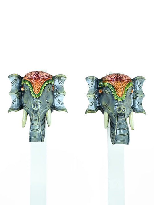 Paired Gray colored Elephant Face Mask 12"