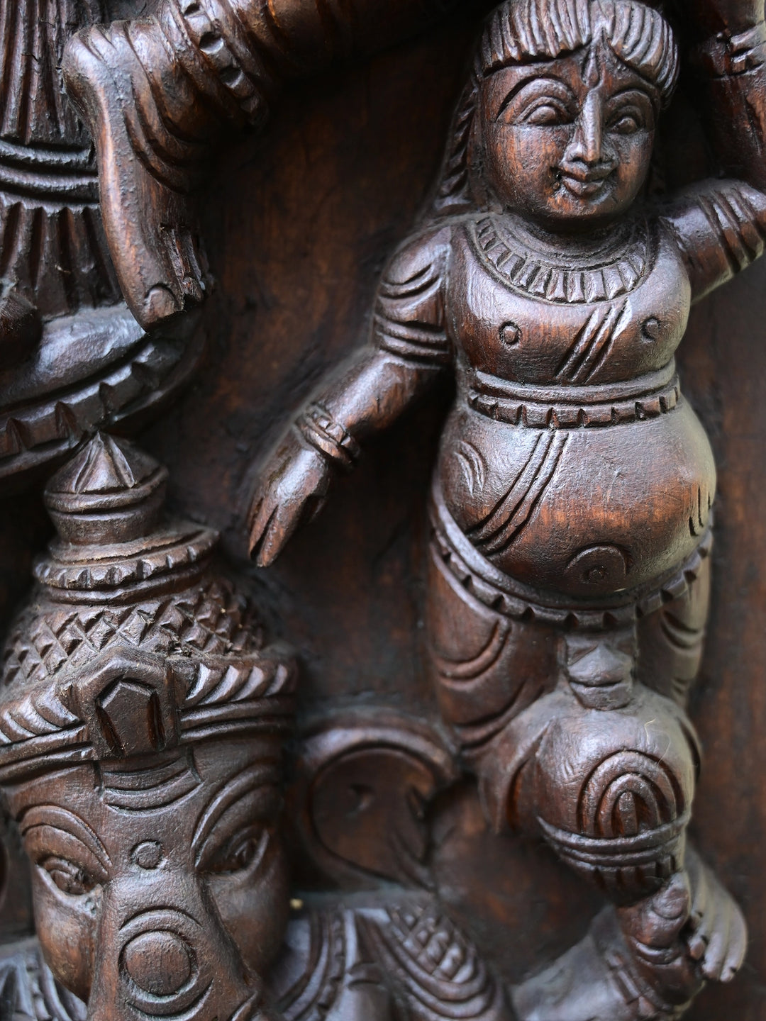 Lord Ganapati Dancing in Three Forms Panel 48"