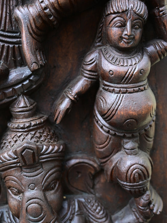 Lord Ganapati Dancing in Three Forms Panel 48"