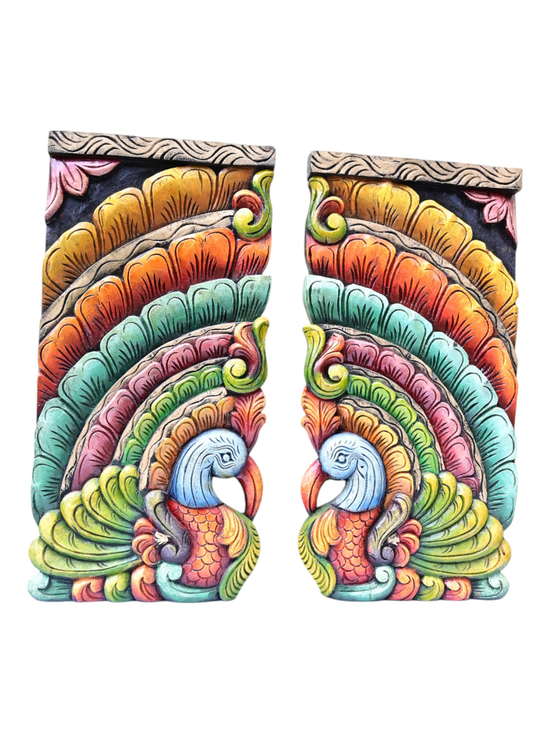 Wood Peacock wall hanging