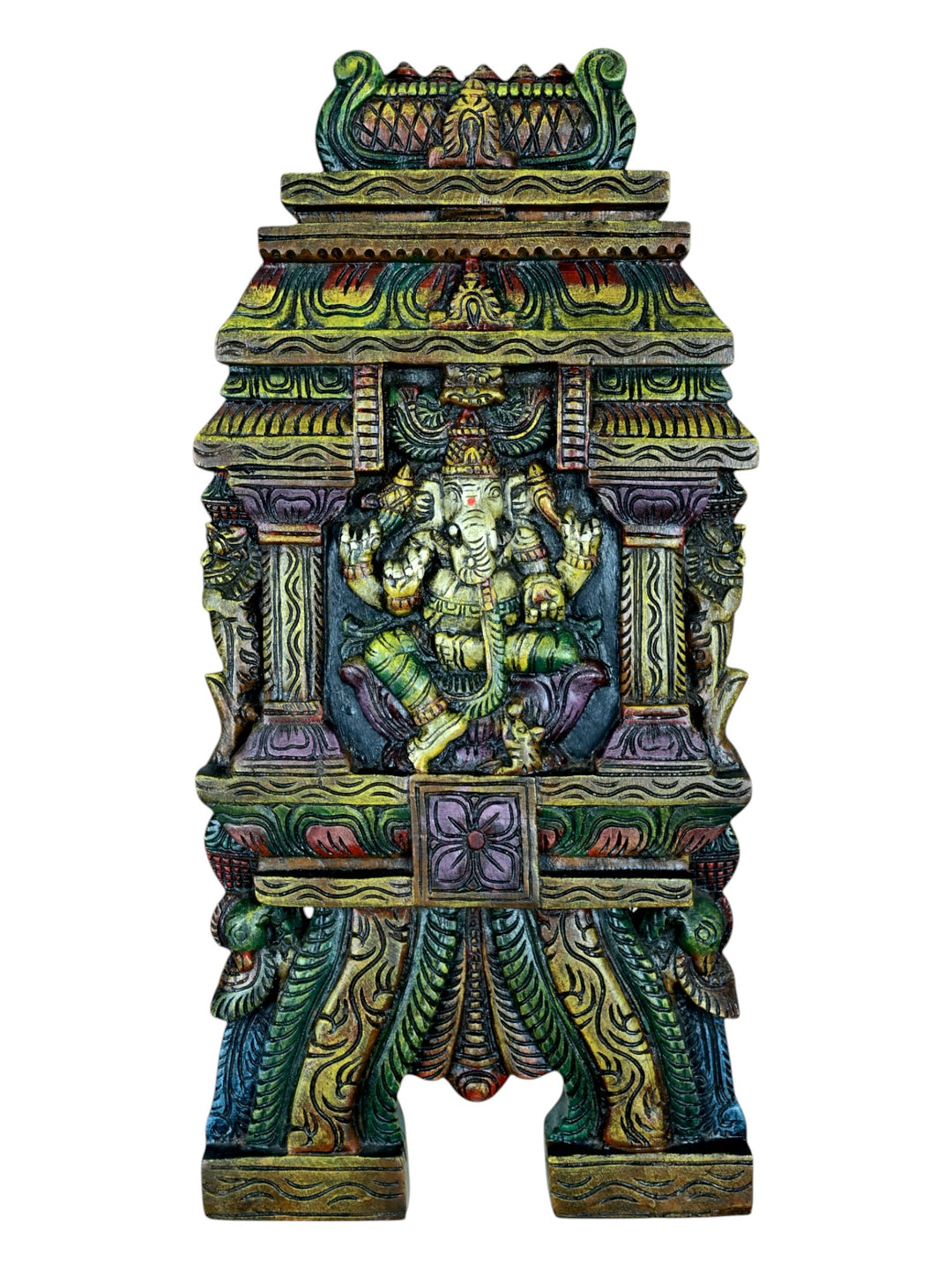 Ganesh wooden kavadi wall mount