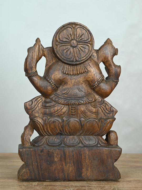 Siddhi Vinayaka wooden statue-12"