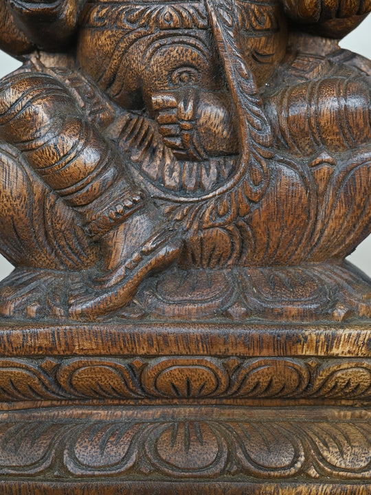 Siddhi Vinayaka wooden statue-12"