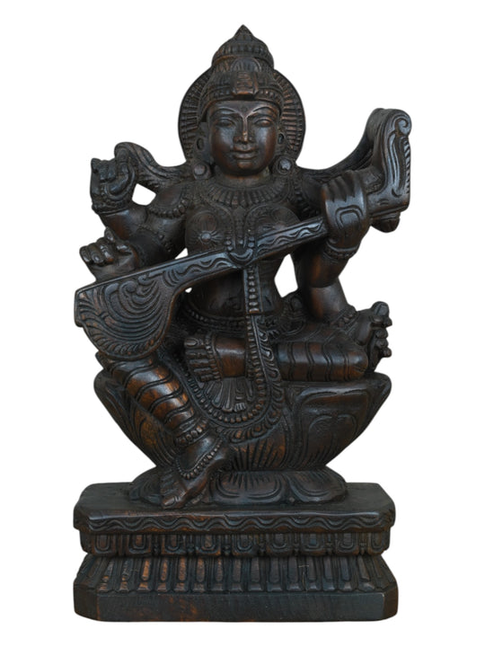 Mother of Wisdom – Saraswati Devi Wooden