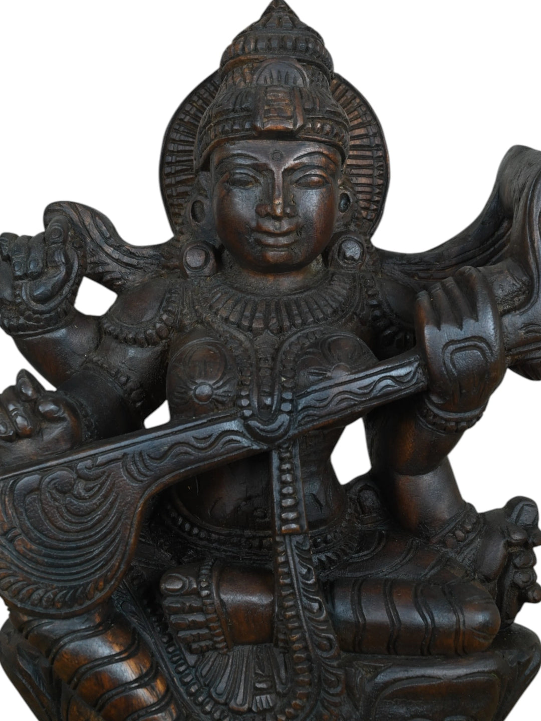 Mother of Wisdom – Saraswati Devi Wooden - 18"