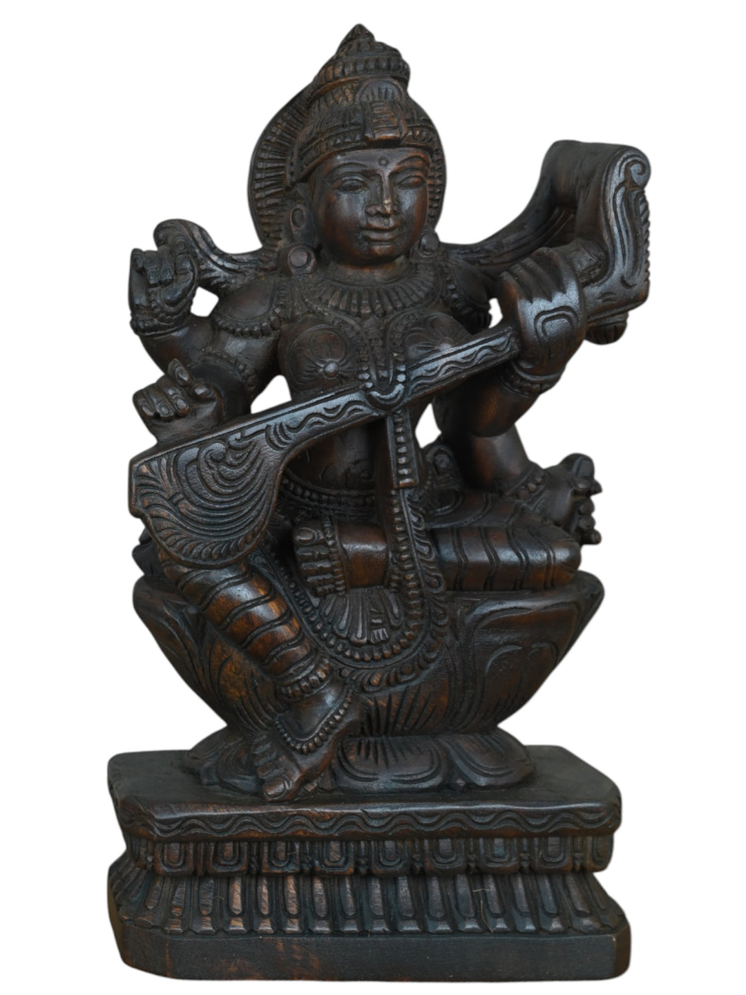 Mother of Wisdom – Saraswati Devi Wooden - 18"