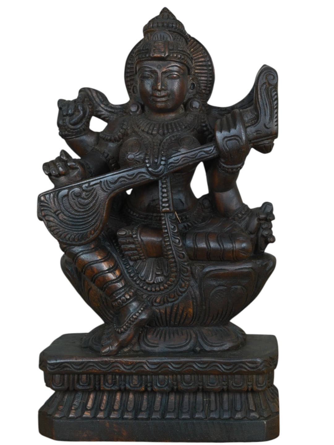 Mother of Wisdom – Saraswati Devi Wooden - 18"