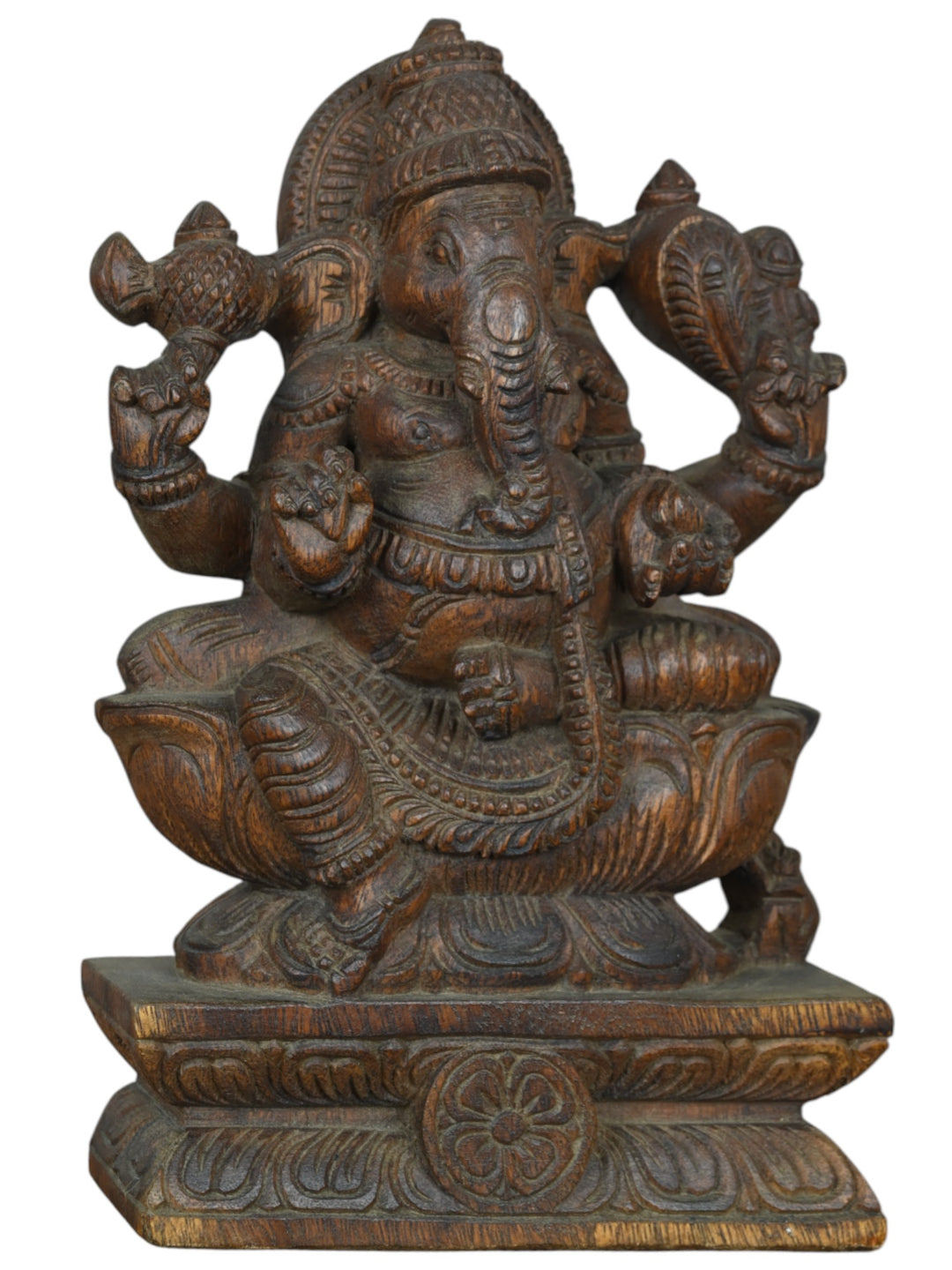 Vaagai Wood Ganapati statue-12"