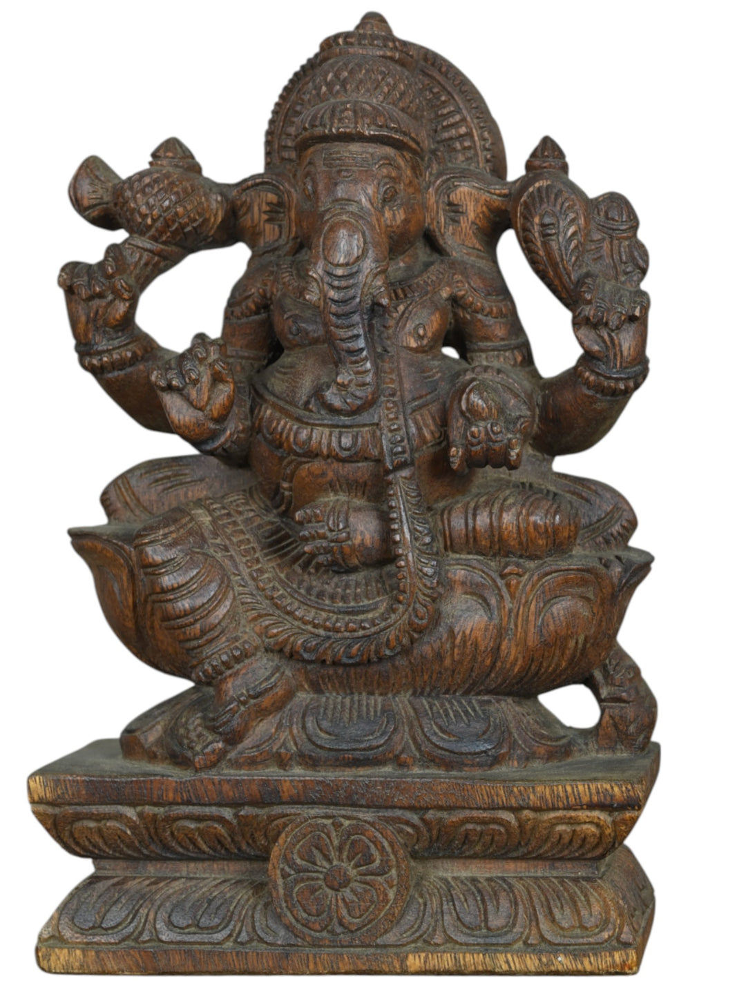 Vaagai Wood Ganapati statue-12"