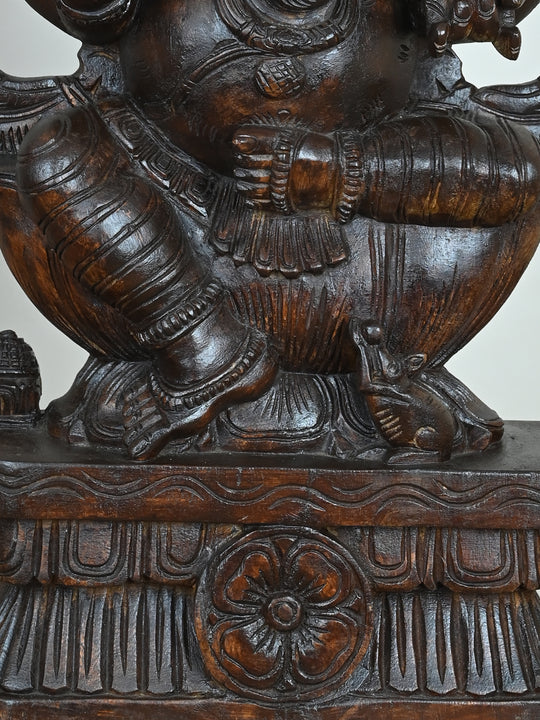 Success-Bringing Ganesha wooden Idol-24"