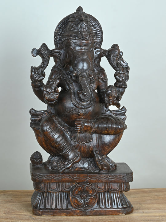 Success-Bringing Ganesha wooden Idol-24"