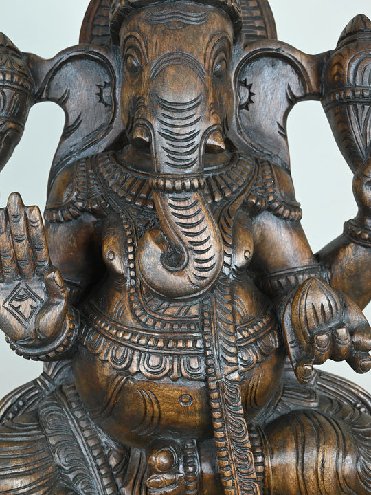 3 Feet Lord Vinayaka Statue With Mooshika