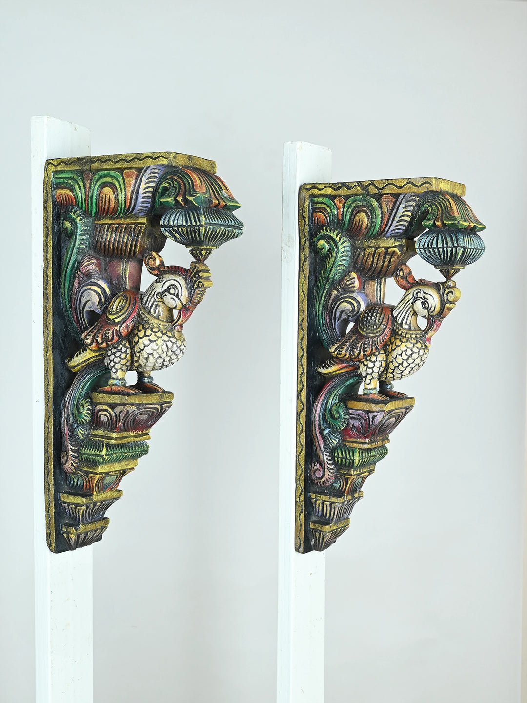 Parrot wooden wall brackets