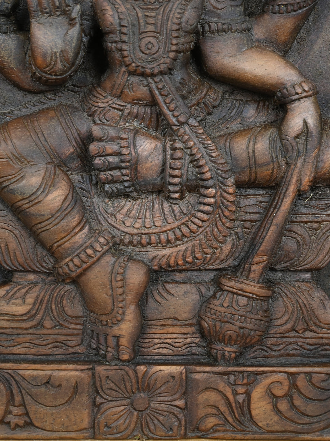 Lord Vishnu Wooden Wall Panel -24"