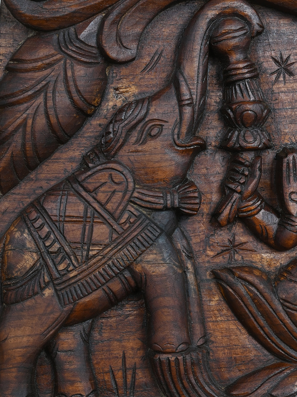 Lakshmi with Elephants Wooden Panel