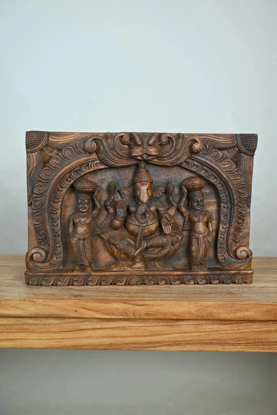 Wooden Ganesha Wall Decor-18"