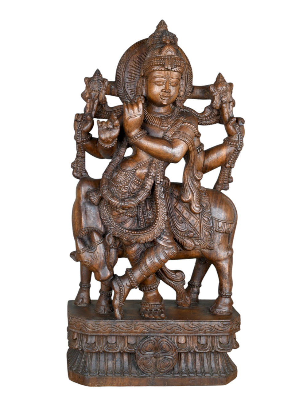 Wooden Krishna statue