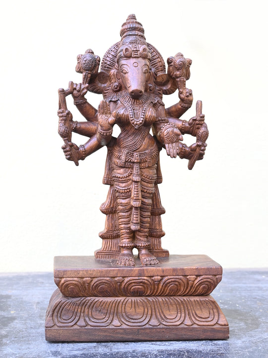 Wooden Varahi Amman statue