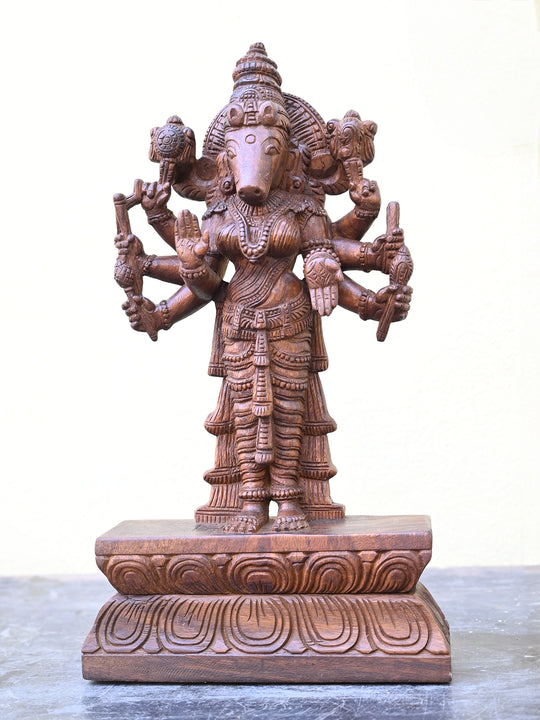 Wooden Varahi Amman statue