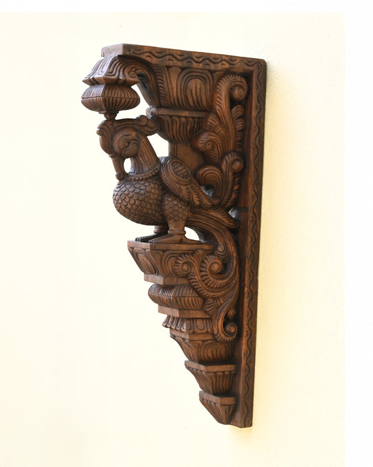 Peacock Pair in Wood-23"