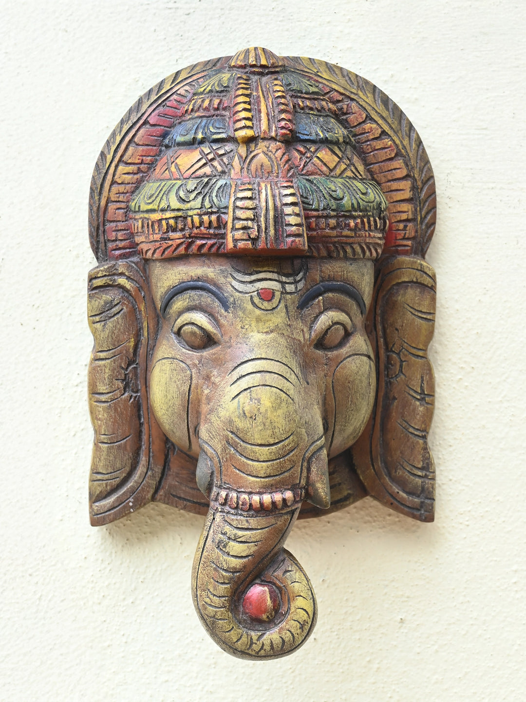Ganesha wood face mask 