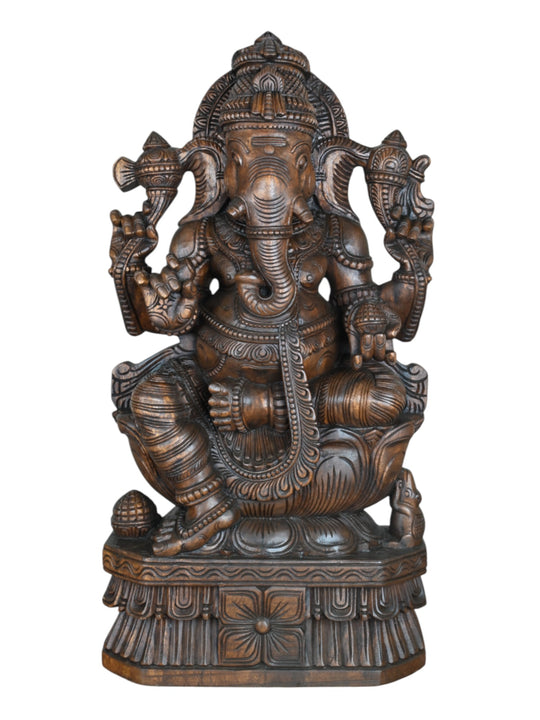 Wood Mangalmurti Ganesh statue