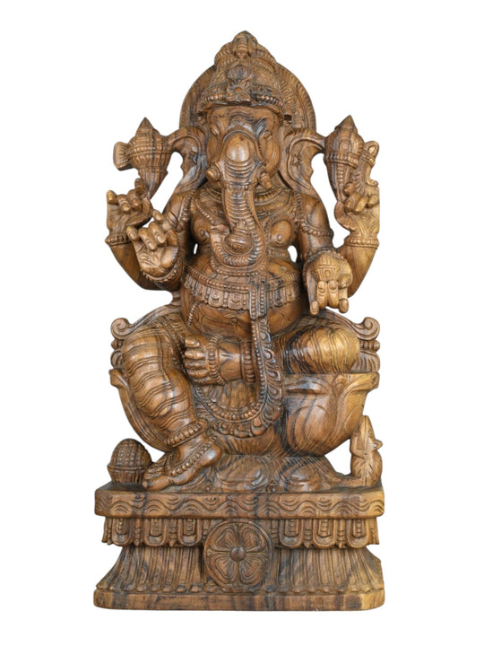 Wood Ganesh statue 