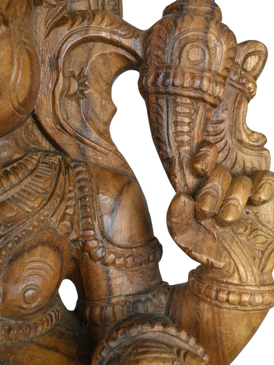Vaagai Wood Ganesh Statue 36"