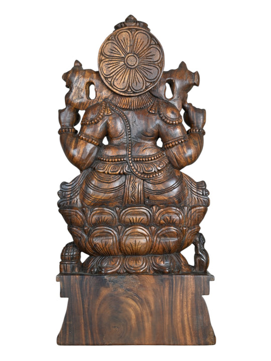 3 Ft Wooden Ganapati Idol