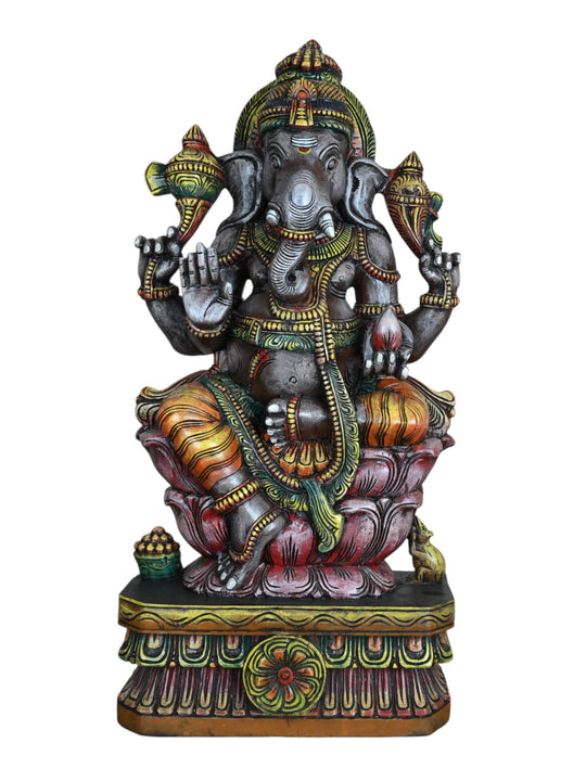 Wooden Lord Ganesha statue 