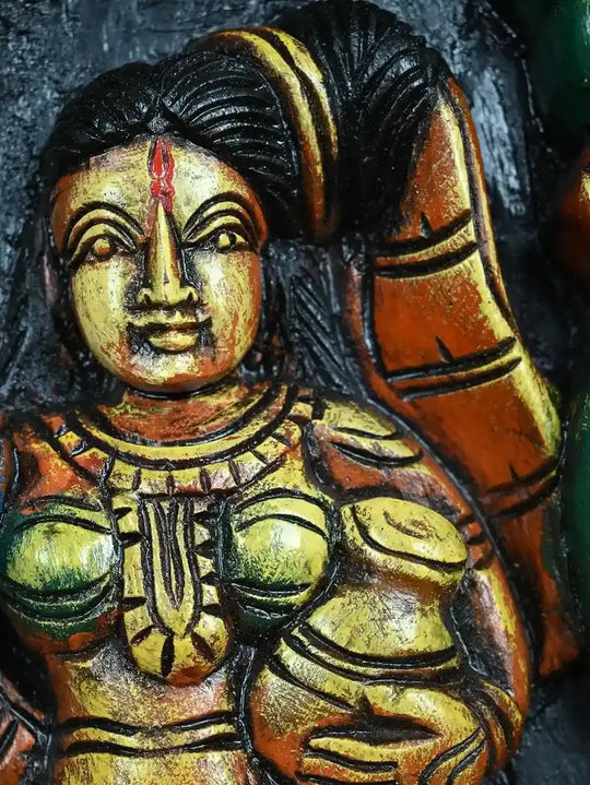 Shree Radha Krishna – Crafted in Wood-12"