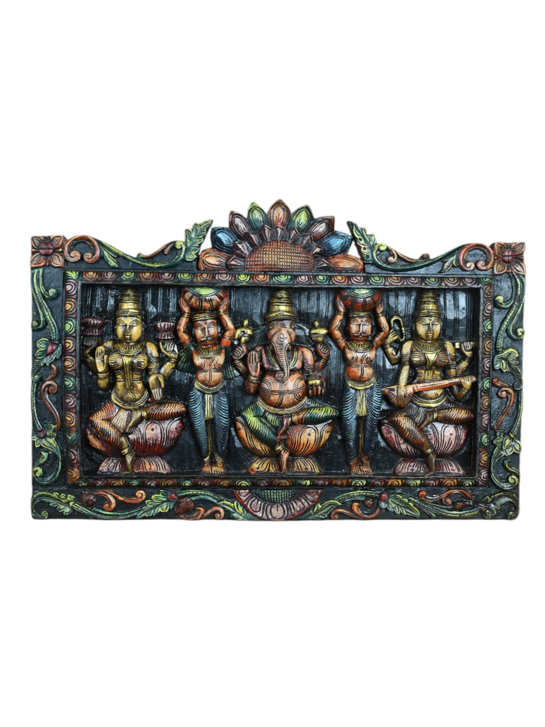 Wooden Ganesh Wall Panel