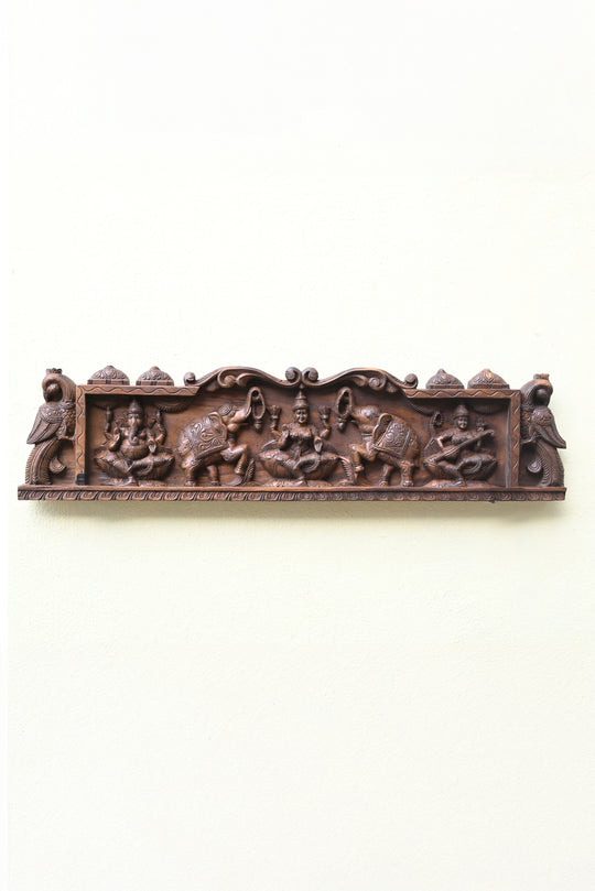 Wooden Panel of Three Deities-48"
