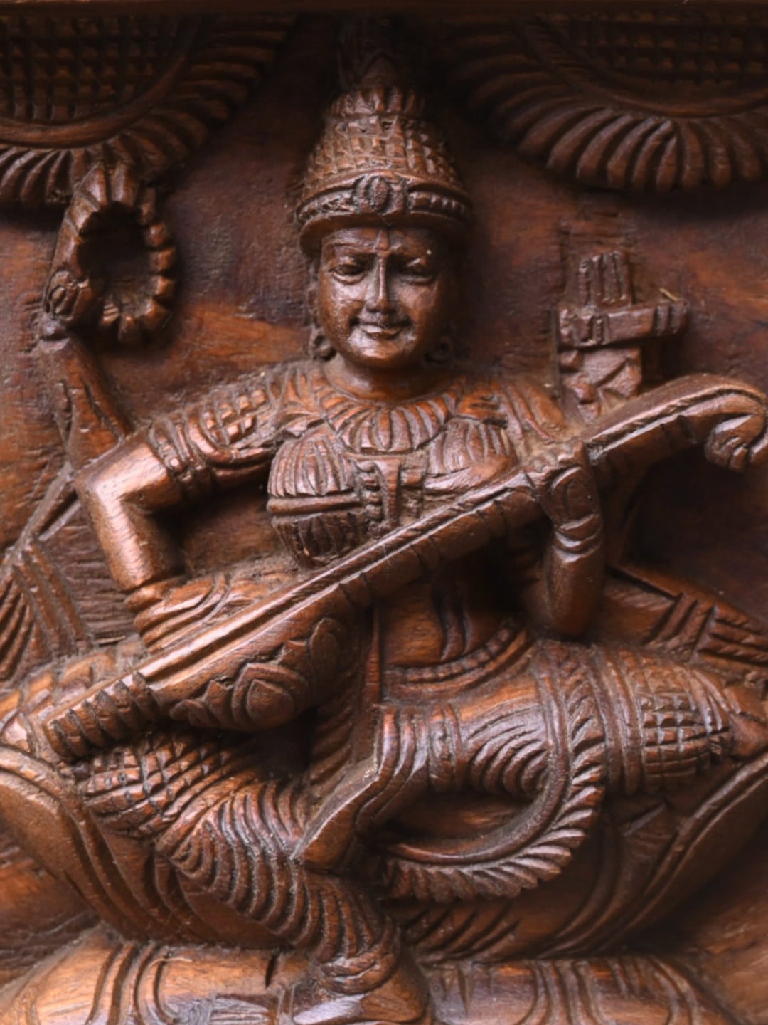 Wooden Panel of Three Deities-48"