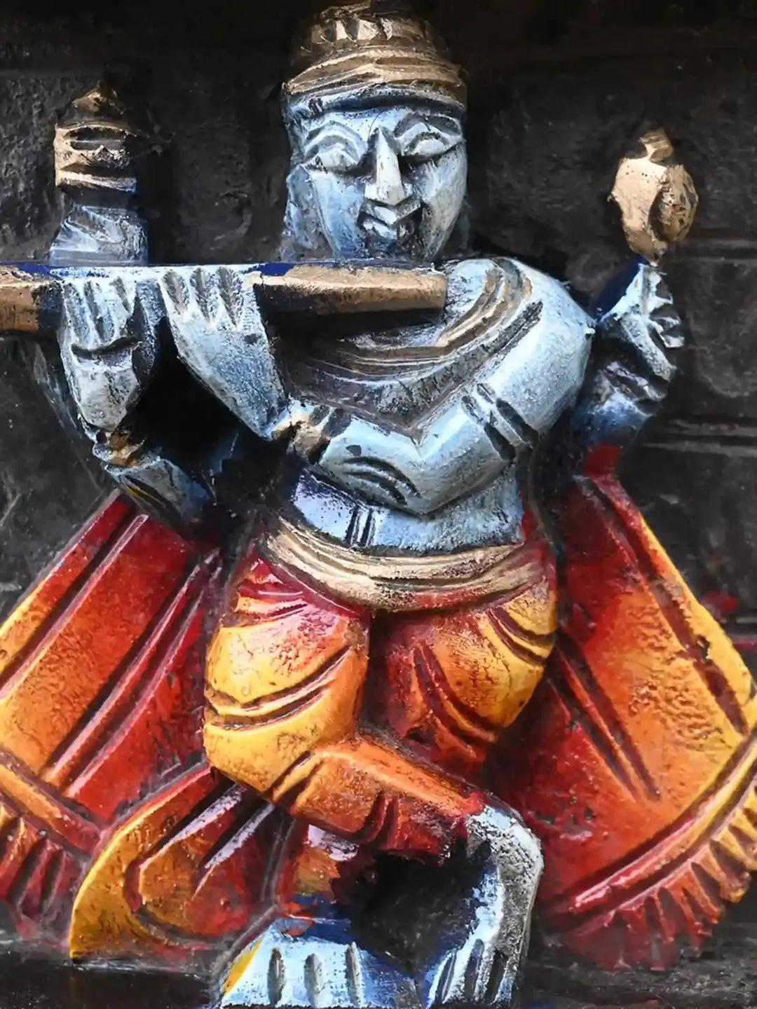 Ten Avatars krishna Vertical wooden Panel