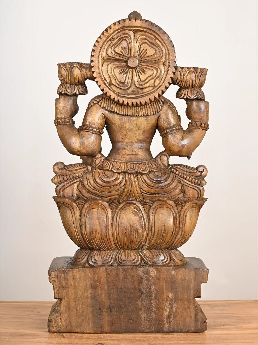 2 Feet Gajalakshmi wood Sculpture