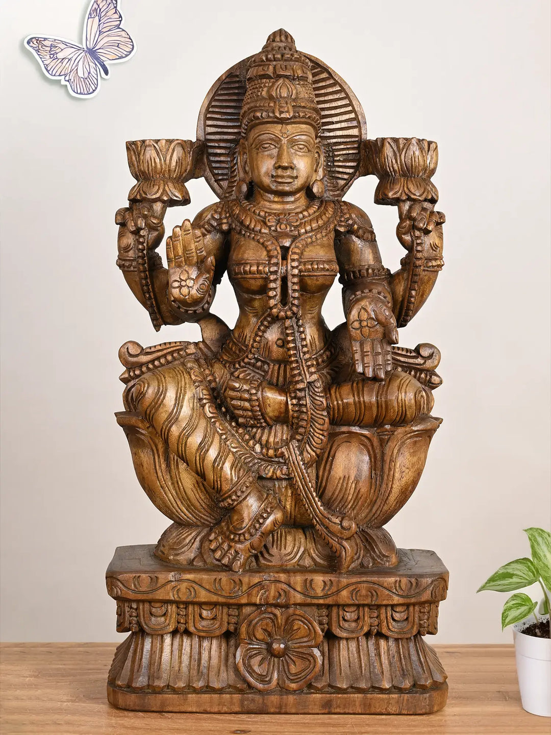 2 Feet Gajalakshmi wood