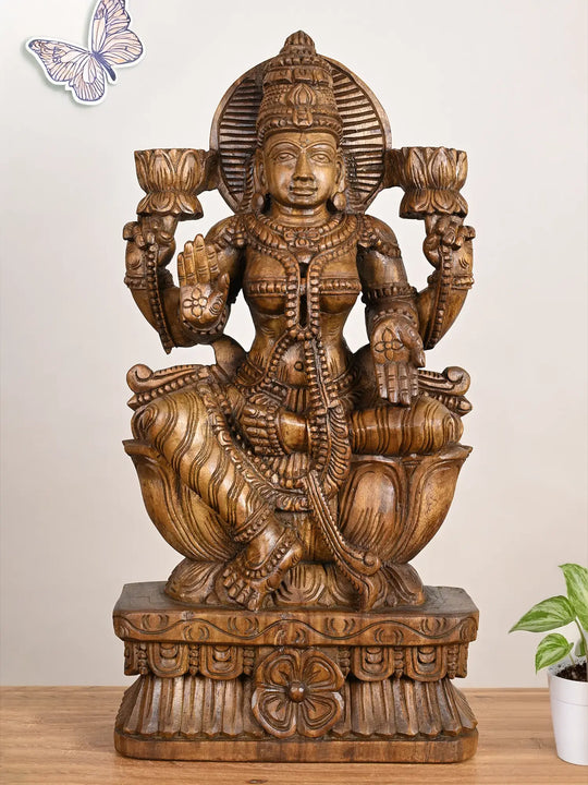 2 Feet Gajalakshmi wood
