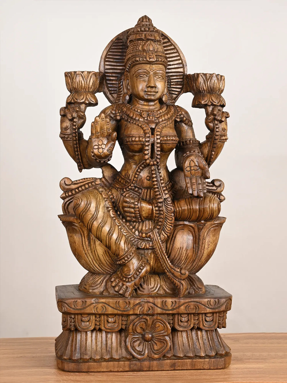 2 Feet Gajalakshmi wood