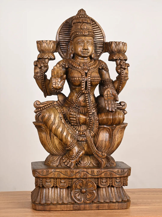 2 Feet Gajalakshmi wood