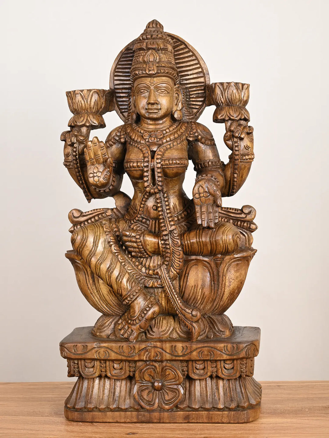 2 Feet Gajalakshmi wood