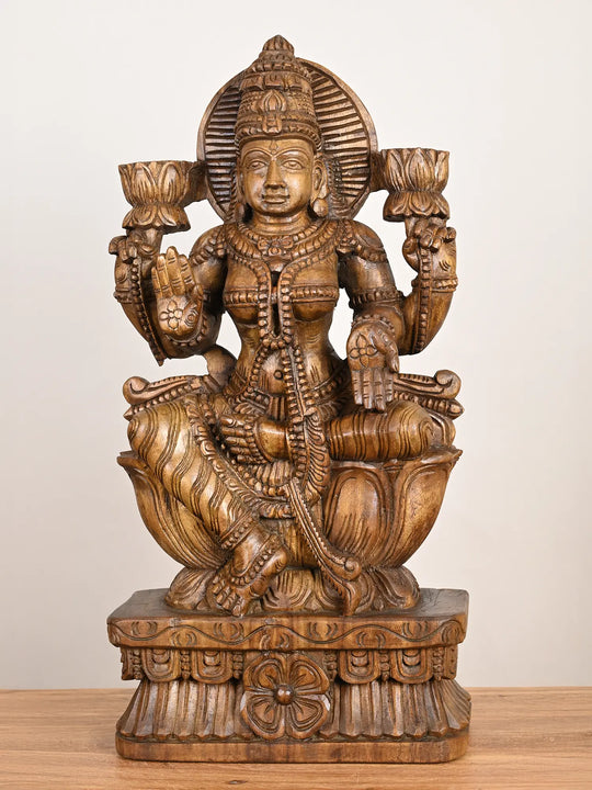 2 Feet Gajalakshmi wood